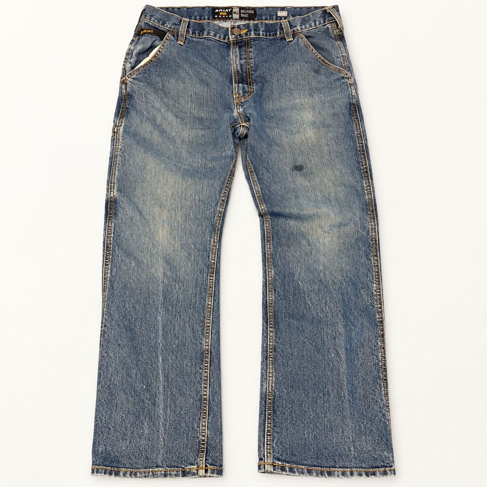 Ariat Rebar M4 Relaxed Boot Jeans 36x32 Blue Work Carpenter Denim